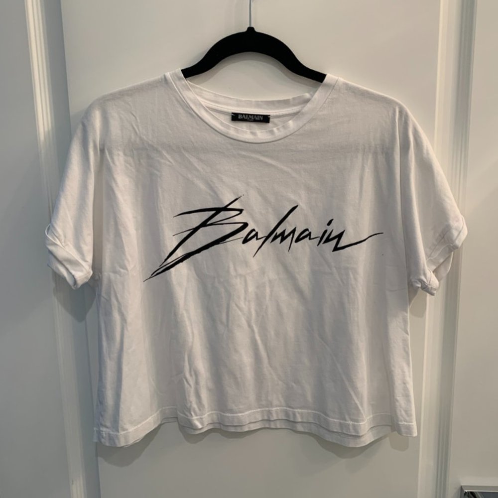 Balmain Basic White T-Shirt - Cropped